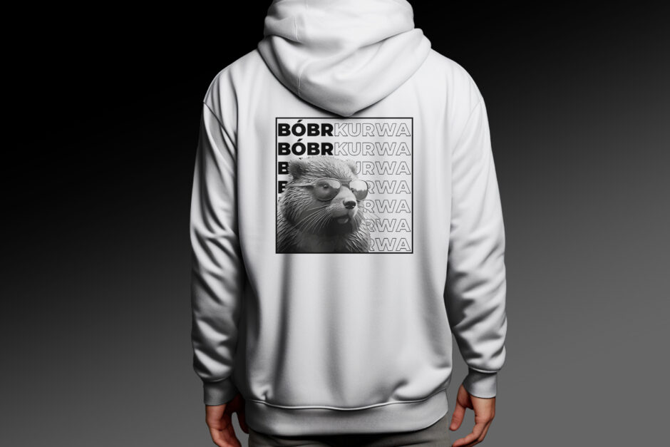 BÓBRkurwa Hoodie<br>(napszemüveges-fehér)